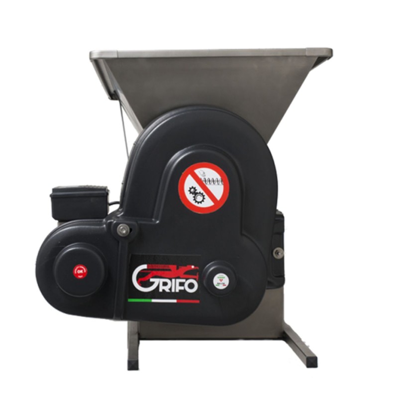 GRIFO DMCI Σπαστήρας Σταφυλιών Ηλεκτροκίνητος 1HP FULL IΝΟΧ με Διαχωριστήρα