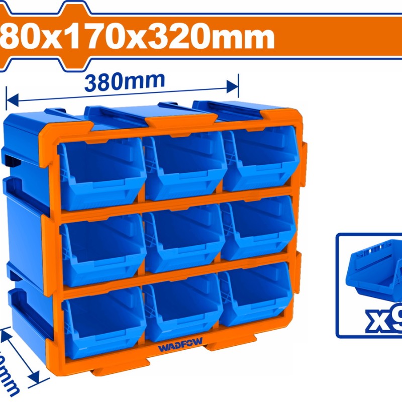WADFOW ΣΥΡΤΑΡΙΕΡΑ ΑΠΟΘΗΚΕΥΣΗΣ ME ΣΚΑΦΑΚΙΑ 380X170X320mm (WTB8330)