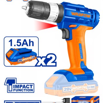 WADFOW ΔΡΑΠΑΝΟΚΑΤΣΑΒΙΔΟ ΚΡΟΥΣΤΙΚΟ ΜΠΑΤ. Li-ion 20V / 1.5Ah / 35Nm / 2 ΜΠΑΤ (WCDP522)