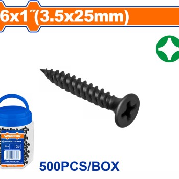 WADFOW ΒΙΔΑ ΓΥΨΟΣΑΝΙΔΑΣ ΜΑΥΡΗ 3.5 Χ 25 500TEM ΣΕ ΠΛΑΣΤΙΚΟ ΒΑΖΑΚΙ (WXS2T12)