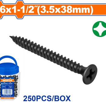 WADFOW ΒΙΔΑ ΓΥΨΟΣΑΝΙΔΑΣ ΜΑΥΡΗ 3.5 Χ 38 250TEM ΣΕ ΠΛΑΣΤΙΚΟ ΒΑΖΑΚΙ (WXS2T14)