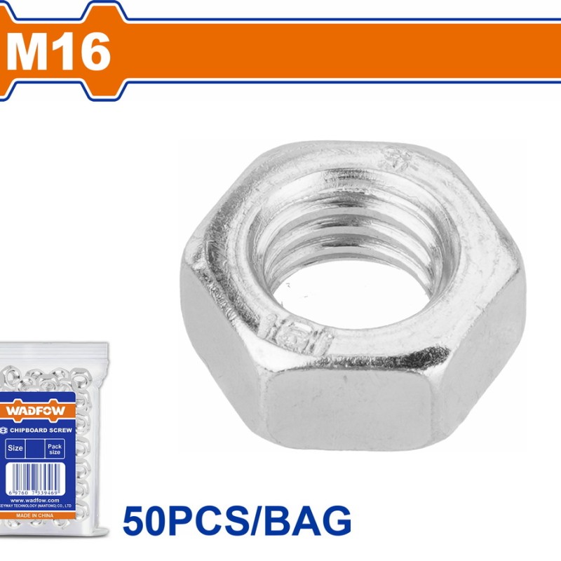 WADFOW ΠΑΞΙΜΑΔΙ ΓΑΛΒ. DIN934 16mm 50TEM (WMV1951)