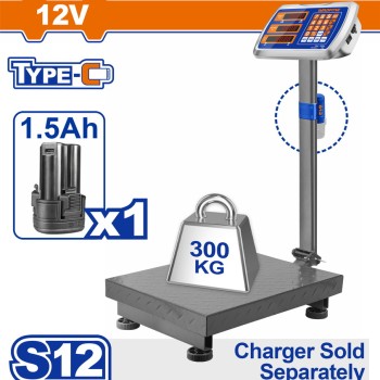 WADFOW ΗΛΕΚΤΡΟΝΙΚΗ ΖΥΓΑΡΙΑ ΡΕΥΜΑΤΟΣ ΚΑΙ ΜΠΑΤΑΡΙΑΣ 12V / 300Kg (WEC1303)