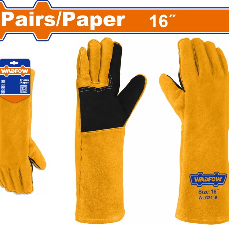 WADFOW ΓΑΝΤΙΑ ΔΕΡΜΑΤΙΝΑ ΗΛΕΚΤΡΟΣΥΓΚΟΛΗΤΩΝ 16'' (WLG3116)