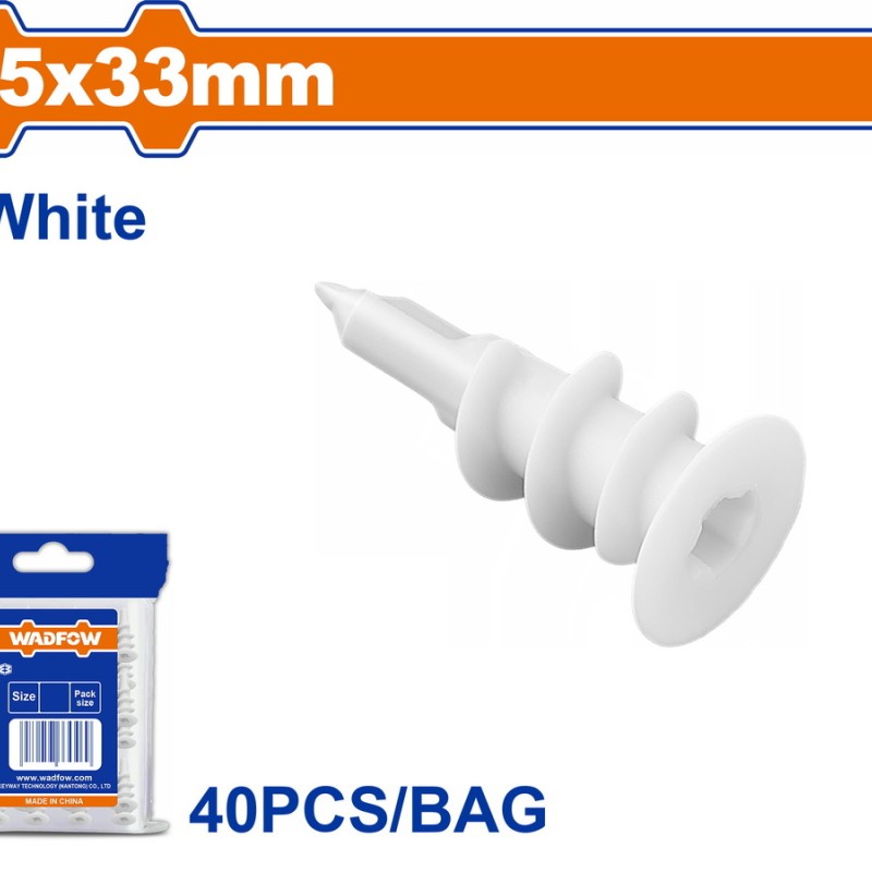 WADFOW ΒΙΣΜΑ ΠΛΑΣΤΙΚΟ ΓΥΨΟΣΑΝΙΔΑΣ ΑΥΤΟΔΙΑΤΡΗΤΟ 15X33mm 40TEM (WXTG911)