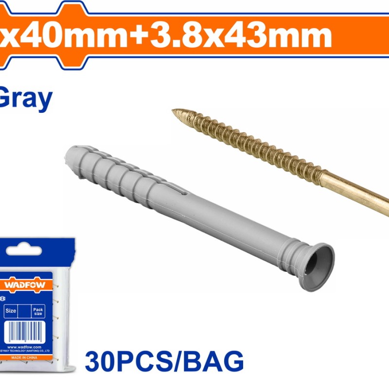 WADFOW ΒΙΣΜΑ ΠΛΑΣΤΙΚΟ ΧΤΥΠΗΤΟ ΜΕ ΒΙΔΑ 6Χ40mm / 3.8X43mm 30TEM (WXTO911)