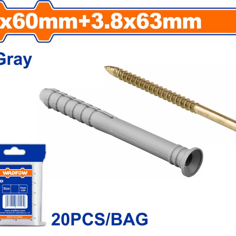 WADFOW ΒΙΣΜΑ ΠΛΑΣΤΙΚΟ ΧΤΥΠΗΤΟ ΜΕ ΒΙΔΑ 6Χ60mm / 3.8X63mm 20TEM (WXTO912)