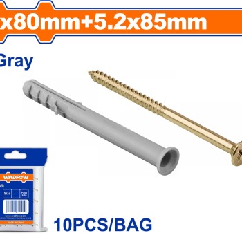 WADFOW ΒΙΣΜΑ ΠΛΑΣΤΙΚΟ ΧΤΥΠΗΤΟ ΜΕ ΒΙΔΑ 8Χ80mm / 5.2X85mm 10TEM (WXTP922)
