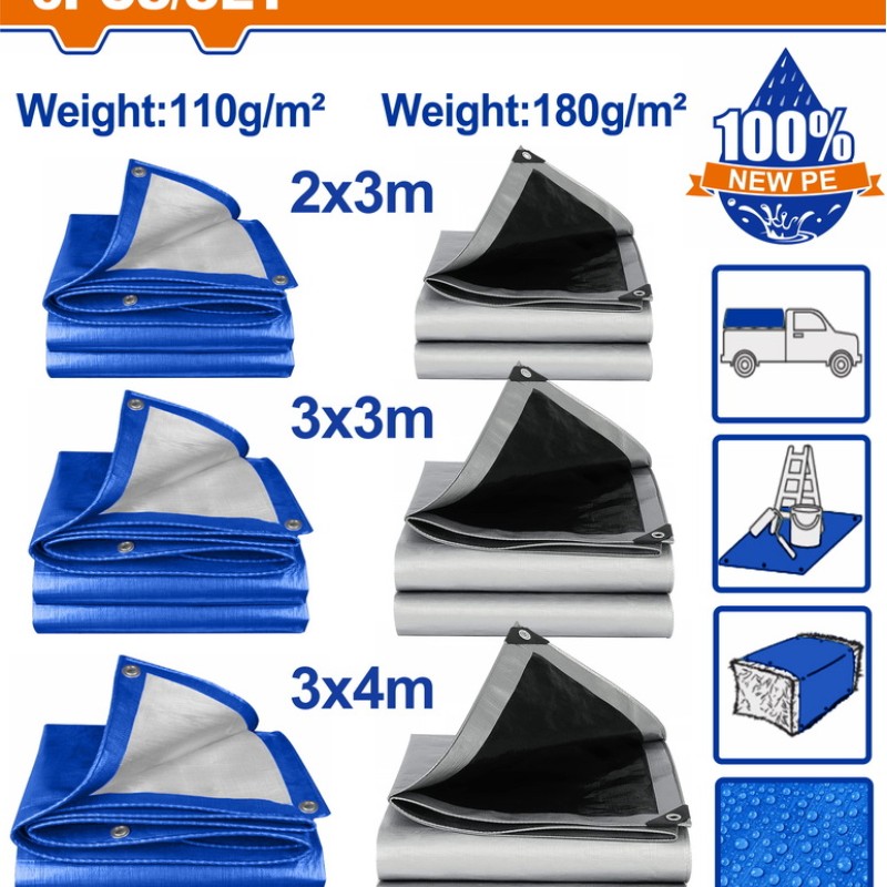 WADFOW ΣΕΤ ΜΟΥΣΑΜΑΔΕΣ ΑΔΙΑΒΡΟΧΟΙ 110gr/m2 & 180gr/m2 6 ΤΕΜ ONE PROMOTION (WTQ9106)