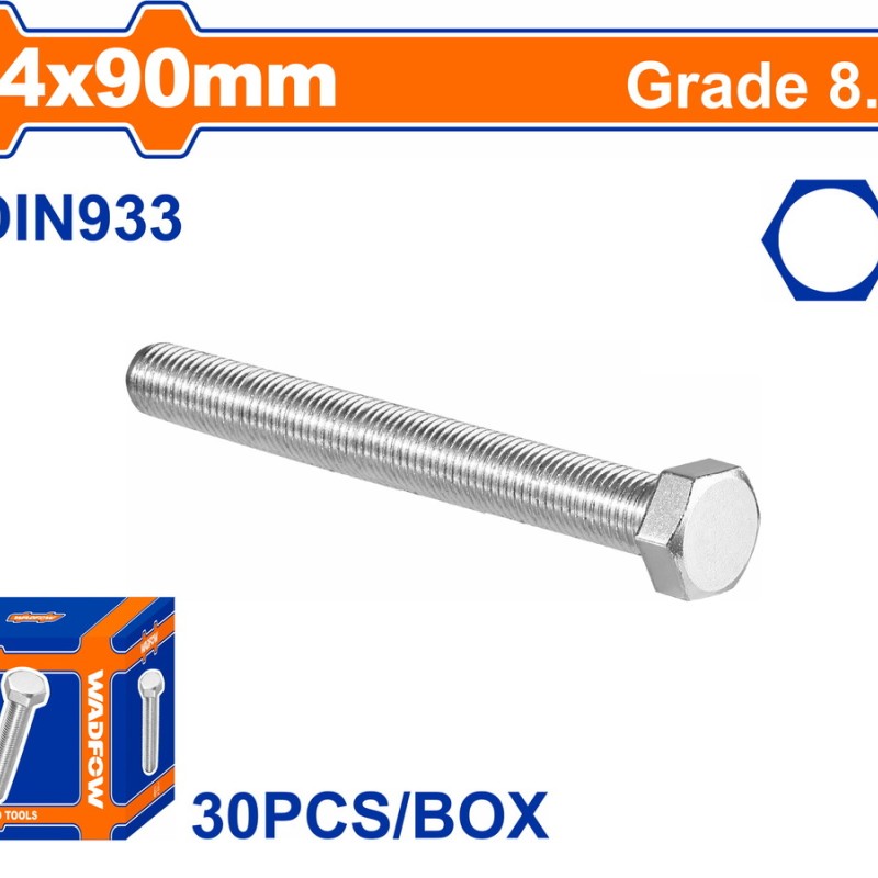 WADFOW ΒΙΔΑ ΕΞΑΓΩΝΗ ΓΑΛΒ. 8.8 DIN933 14X90 30TEM (WXSP55GA)