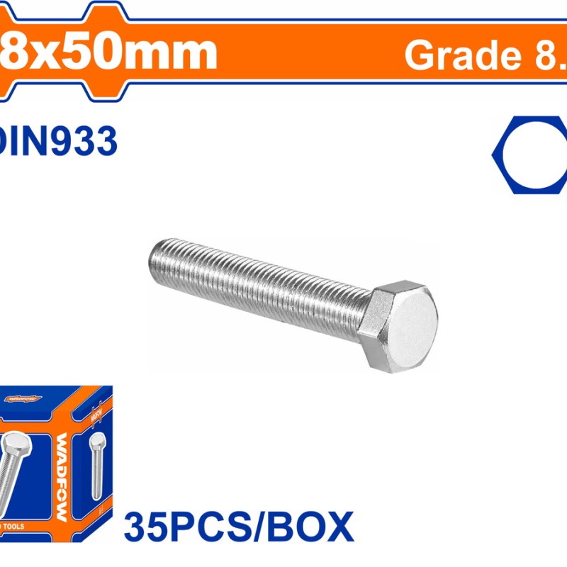 WADFOW ΒΙΔΑ ΕΞΑΓΩΝΗ ΓΑΛΒ. 8.8 DIN933 18X50 35TEM (WXSP57AA)