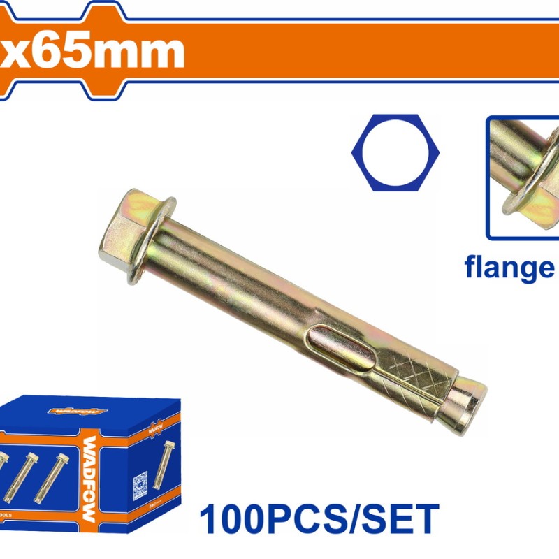 WADFOW ΒΙΣΜΑΤΑ ΜΕΤΑΛΛΙΚΑ ΜΕ ΒΙΔΑ ΦΛΑΝΤΖΑΣ 8 Χ 65 100ΤΕΜ (WDQA513)
