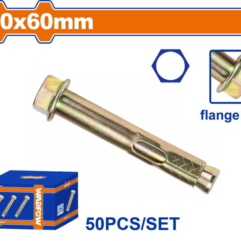 WADFOW ΒΙΣΜΑΤΑ ΜΕΤΑΛΛΙΚΑ ΜΕ ΒΙΔΑ ΦΛΑΝΤΖΑΣ 10 Χ 60 50ΤΕΜ (WDQA523)