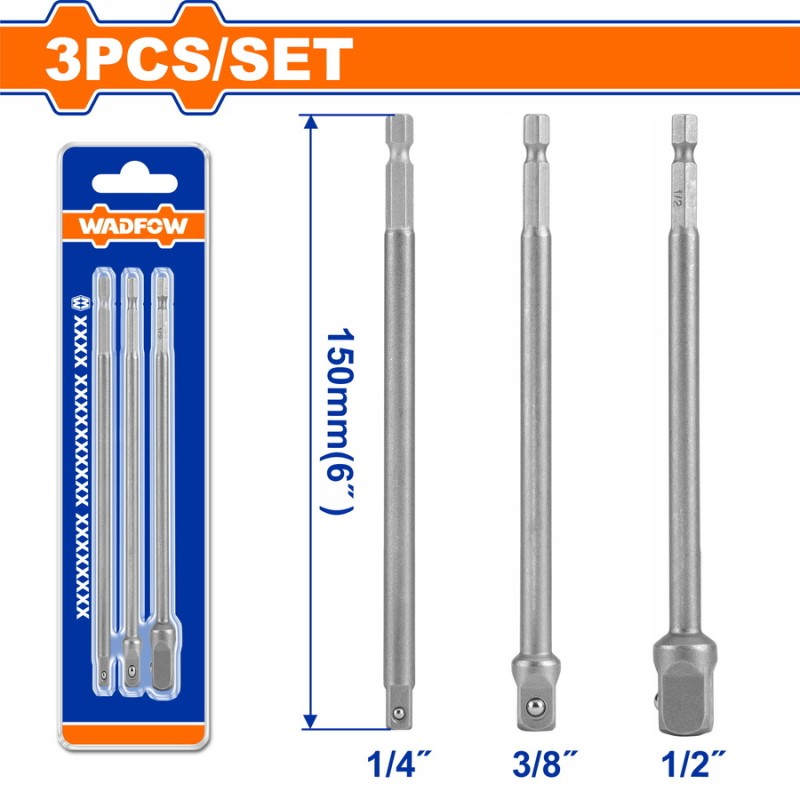 WADFOW ΣΕΤ ΑΝΤΑΠΤΟΡΕΣ ΜΑΚΡΙΟΙ 150mm 1/4