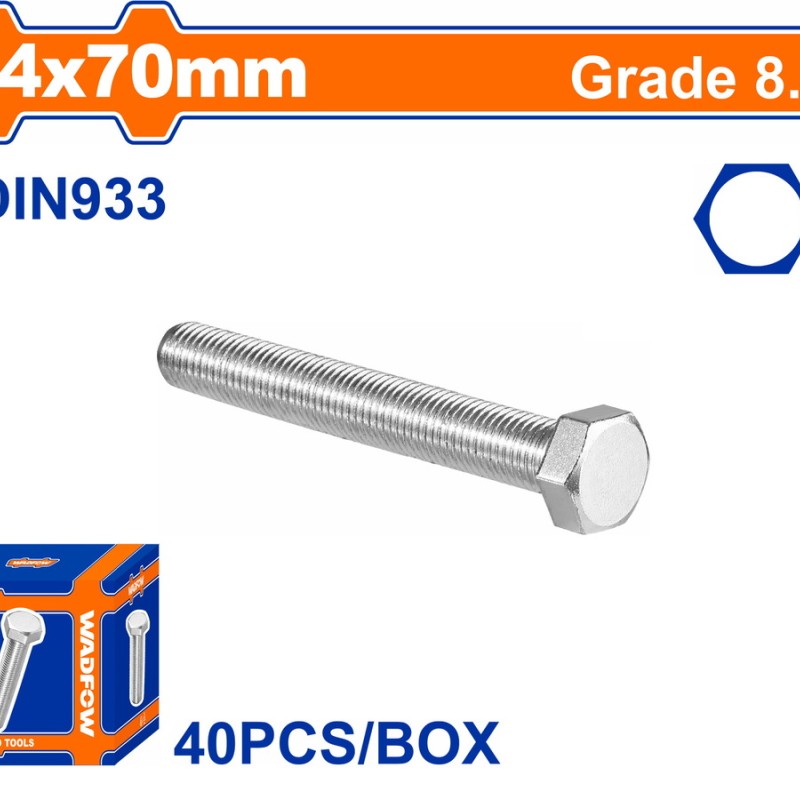 WADFOW ΒΙΔΑ ΕΞΑΓΩΝΗ ΓΑΛΒ. 8.8 DIN933 14X70 40TEM (WXSP55DA)