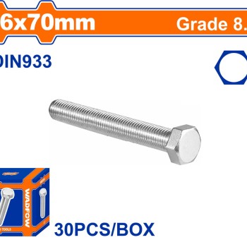 WADFOW ΒΙΔΑ ΕΞΑΓΩΝΗ ΓΑΛΒ. 8.8 DIN933 16X70 30TEM (WXSP56DA)