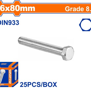 WADFOW ΒΙΔΑ ΕΞΑΓΩΝΗ ΓΑΛΒ. 8.8 DIN933 16X80 25TEM (WXSP56FA)