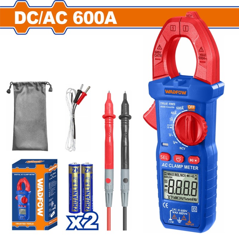 WADFOW ΑΜΠΕΡΟΤΣΙΜΠΙΔΑ ΨΗΦΙΑΚΗ DC / AC 600A (WDΜ8602)