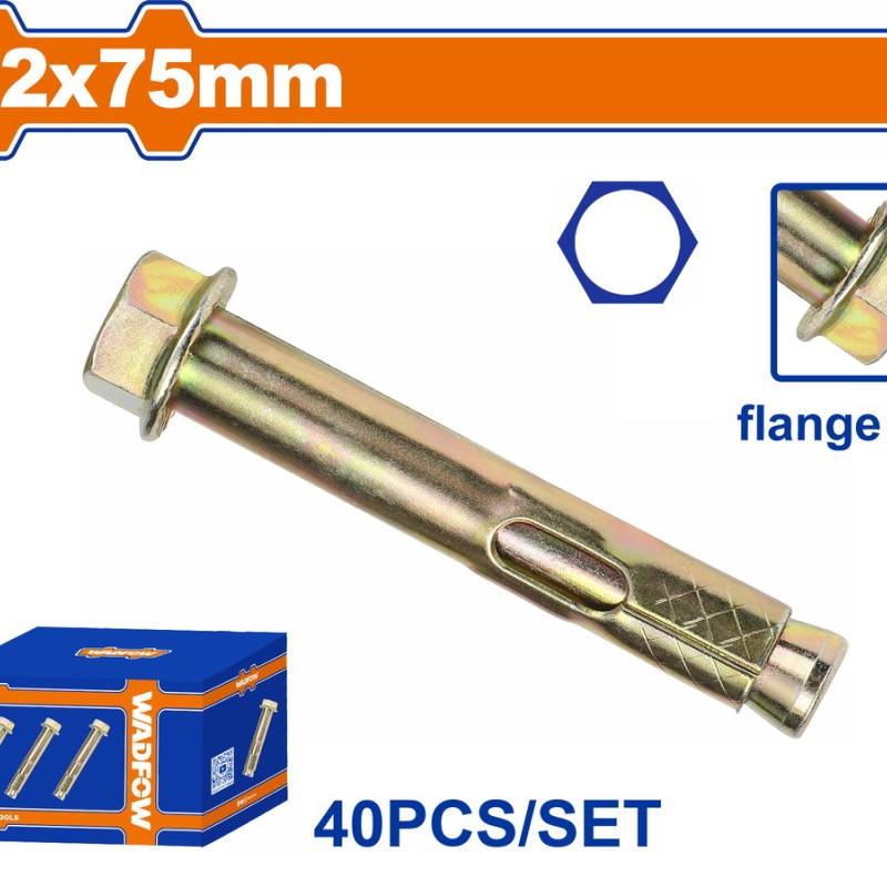 WADFOW ΒΙΣΜΑΤΑ ΜΕΤΑΛΛΙΚΑ ΜΕ ΒΙΔΑ ΦΛΑΝΤΖΑΣ 12 Χ 75 40ΤΕΜ (WDQA534)