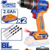 WADFOW ΔΡΑΠ/ΒΙΔΟ ΚΡΟΥΣΤΙΚΟ ΜΠΑΤ. Li-ion 20V / 62Nm / 2Ah / 2 ΜΠΑΤ BL Motor (WCDP6281E)
