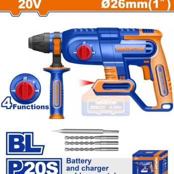 WADFOW ΠΝΕΥΜΑΤΙΚΟ ΠΙΣΤΟΛΕΤΟ ΜΠΑΤ. Li-ion 20V / 26mm ΧΩΡΙΣ ΜΠΑΤΑΡΙΑ & ΦΟΡΤΙΣΤΗ (WLM1526)