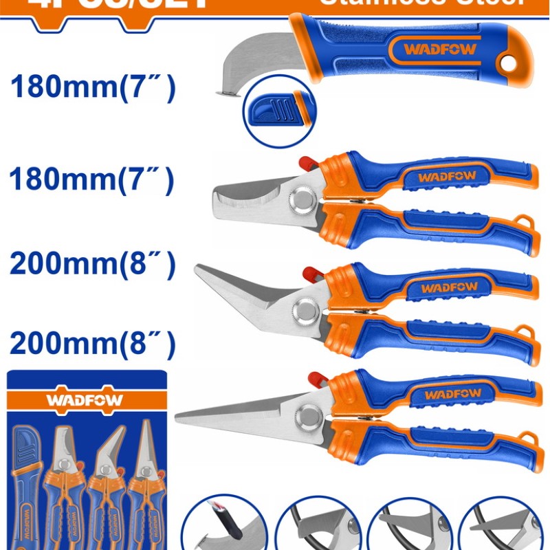 WADFOW ΣΕΤ ΨΑΛΙΔΙΑ + ΜΑΧΑΙΡΙ ΗΛΕΚΤΡΟΛΟΓΩΝ 4ΤΕΜ (WSX8644)