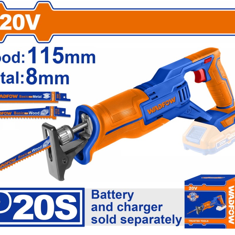 WADFOW ΣΠΑΘΟΣΕΓΑ ΜΠΑΤ. Li-ion 20V ΧΩΡΙΣ ΜΠΑΤΑΡΙΑ & ΦΟΡΤΙΣΤΗ (WLR15115)
