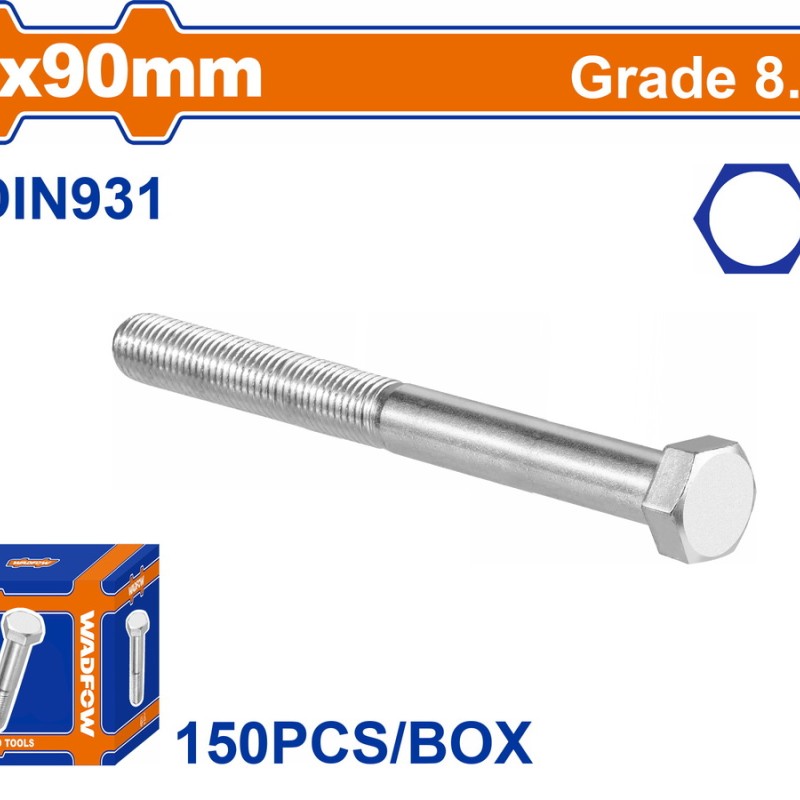WADFOW ΒΙΔΑ ΕΞΑΓΩΝΗ ΓΑΛΒ. 8.8 DIN931 6X90 150TEM (WXSP51GB)