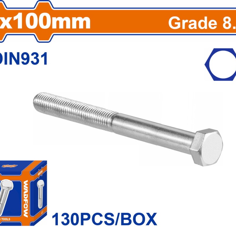 WADFOW ΒΙΔΑ ΕΞΑΓΩΝΗ ΓΑΛΒ. 8.8 DIN931 6X100 130TEM (WXSP51HB)