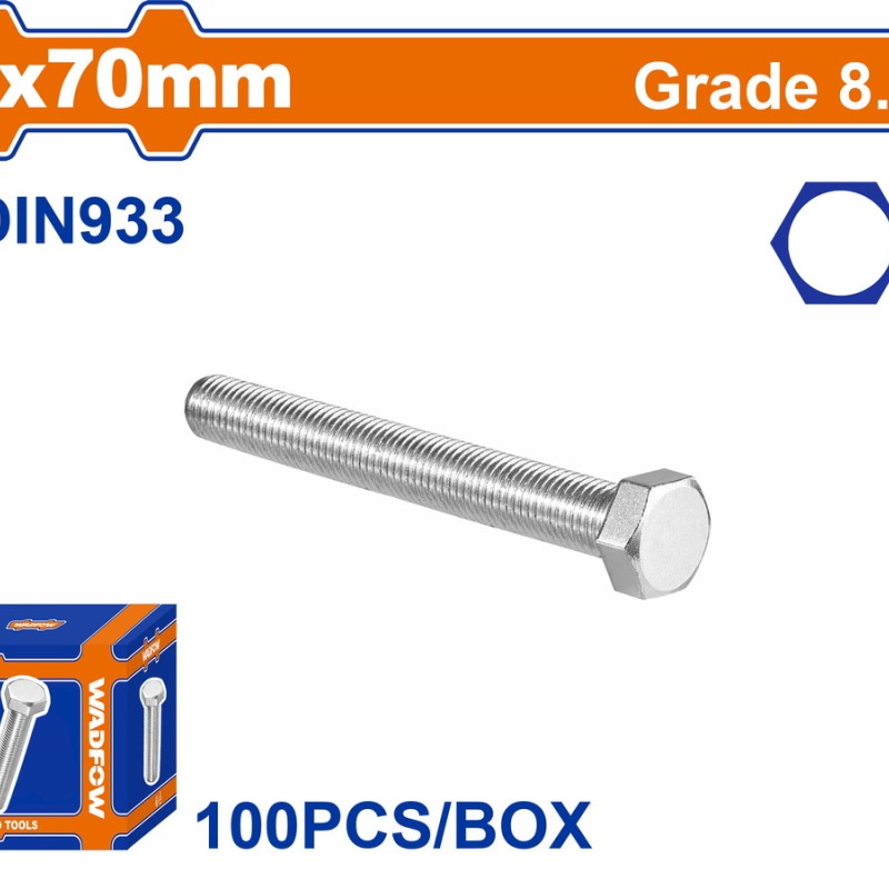 WADFOW ΒΙΔΑ ΕΞΑΓΩΝΗ ΓΑΛΒ. 8.8 DIN933 6X70 100TEM (WXSP51DA)