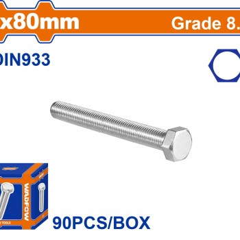 WADFOW ΒΙΔΑ ΕΞΑΓΩΝΗ ΓΑΛΒ. 8.8 DIN933 6X80 90TEM (WXSP51FA)