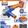 WADFOW ΣΕΤ ΓΩΝΙΑΚΟΣ ΤΡΟΧΟΣ 115mm ΜΠΑΤ. Li-ion 20V / 1150W / 4Ah / 2 ΜΠΑΤ BL Motor (WLAPB522E)