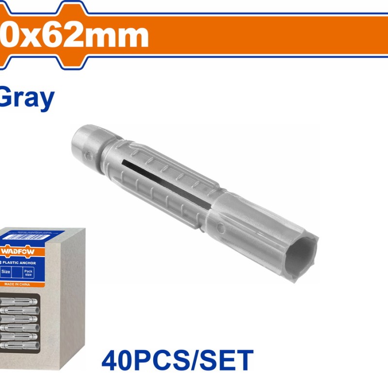 WADFOW ΒΙΣΜΑ ΠΛΑΣΤΙΚΟ PE UNIVERSAL 10X62mm 40TEM (WXTFA61)