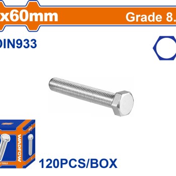 WADFOW ΒΙΔΑ ΕΞΑΓΩΝΗ ΓΑΛΒ. 8.8 DIN933 6X60 120TEM (WXSP51CA)