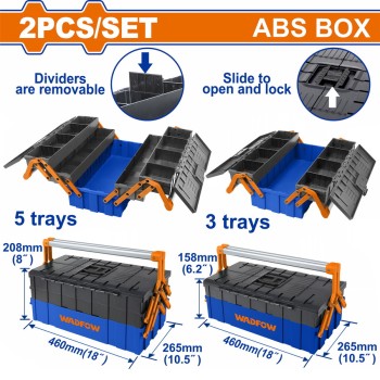 WADFOW ΣΕΤ ΕΡΓΑΛΕΙΟΘΗΚΕΣ ΠΛΑΣΤΙΚΕΣ 2ΤΕΜ (WTB4308)