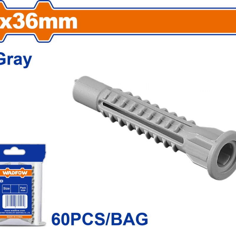 WADFOW ΒΙΣΜΑ ΠΛΑΣΤΙΚΟ PE UNIVERSAL 6Χ36mm 60TEM (WXTD911)