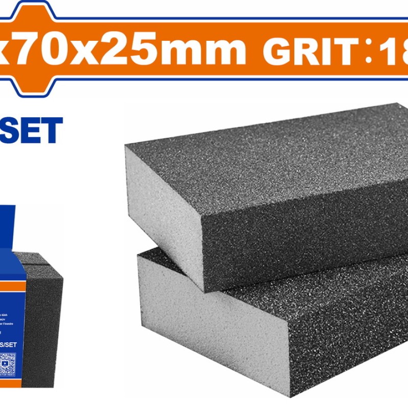   WADFOW ΣΦΟΥΓΓΑΡΙ ΓΥΑΛΟΧΑΡΤΟ ΛΕΙΑΝΣΗΣ 100Χ70Χ25mm P180 (WUK2503)