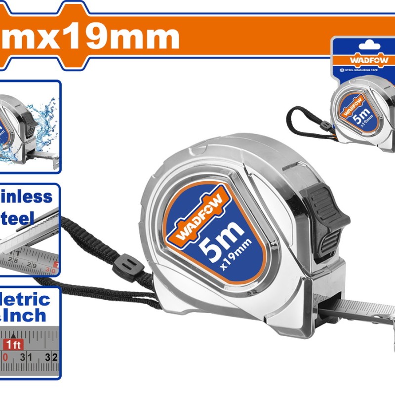 WADFOW ΜΕΤΡΟΤΑΙΝΙΑ ΜΕΤΑΛΛΙΚΗ 5m X 19mm (WMT4420)