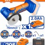 WADFOW MINI ΓΩΝΙΑΚΟΣ ΤΡΟΧΟΣ ΜΠΑΤ. Li-ion 20V / 2Ah / 1 ΜΠΑΤΑΡΙΑ (WLAP573)