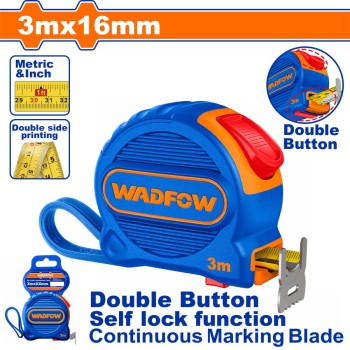 WADFOW ΜΕΤΡΟΤΑΙΝΙΑ 3m X 16mm ΜΕΤΡΙΚΟ & ΙΝΤΣΑ (WMT2210)