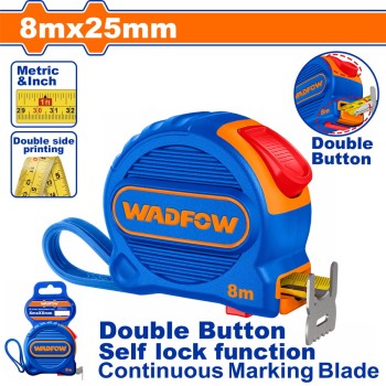 WADFOW ΜΕΤΡΟΤΑΙΝΙΑ 8m X 25mm ΜΕΤΡΙΚΟ & ΙΝΤΣΑ (WMT2240)
