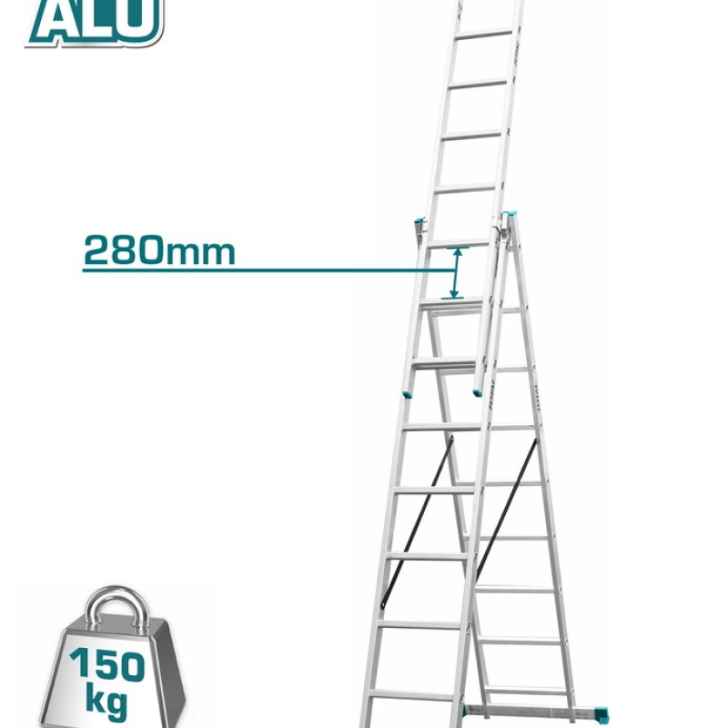 TOTAL ΣΚΑΛΑ ΑΛΟΥΜΙΝΙΟΥ ΕΠΑΓΓΕΛΜΑΤΙΚΗ 3Χ9 ΣΚΑΛΟΠΑΤΙΑ (THLAD03391)