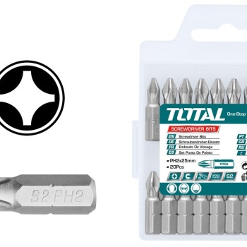 TOTAL ΜΥΤΕΣ ΣΤΑΥΡΟΥ ΜΑΓΝΗΤΙΚΕΣ PH2 25mm 20ΤΕΜ (TAC16PH213)