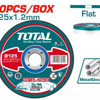 TOTAL ΔΙΣΚΟΣ ΚΟΠΗΣ ΙΝΟΧ - ΜΕΤΑΛΛΟΥ 125 Χ 1.2mm ΣΕ ΜΕΤΑΛΛΙΚΟ ΚΟΥΤΑΚΙ (TAC2211255)