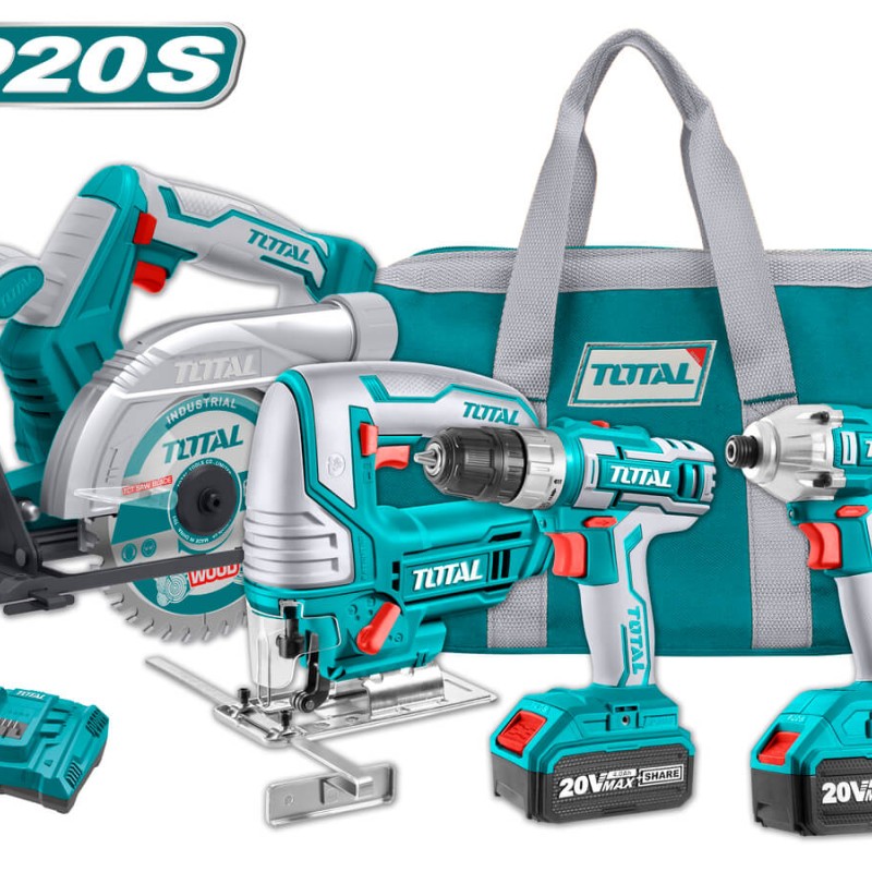 TOTAL ΕΠΑΓΓΕΛΜΑΤΙΚΟ ΣΕΤ ΔΡΑΠΑΝΟΚΑΤΣΑΒΙΔΟ + ΠΑΛΜΙΚΟ ΚΑΤΣΑΒΙΔΙ + ΣΕΓΑ + ΔΙΣΚΟΠΡΙΟΝΟ ΜΠΑΤΑΡΙΑΣ ΛΙΘΙΟΥ 20V / 4Ah (TCKLI2010)