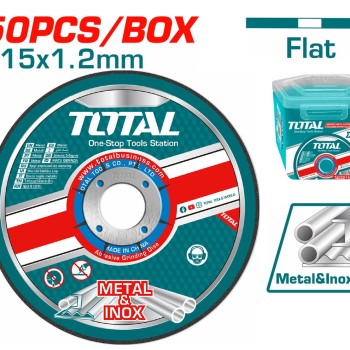TOTAL ΔΙΣΚΟΣ ΚΟΠΗΣ ΙΝΟΧ - ΜΕΤΑΛΛΟΥ 115 Χ 1.2mm ΣΕ ΠΛΑΣΤΙΚΟ ΚΟΥΤΑΚΙ 50ΤΕΜ (TAC22111550)