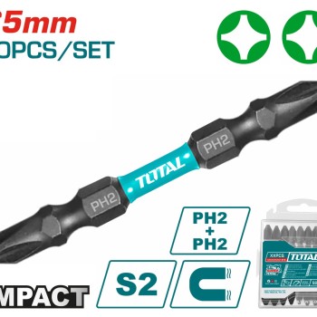 TOTAL ΜΥΤΕΣ ΜΑΓΝΗΤΙΚΕΣ ΜΑΥΡΕΣ ΔΙΠΛΕΣ ΡH2 65mm 10ΤΕΜ (TACIM16PH233)