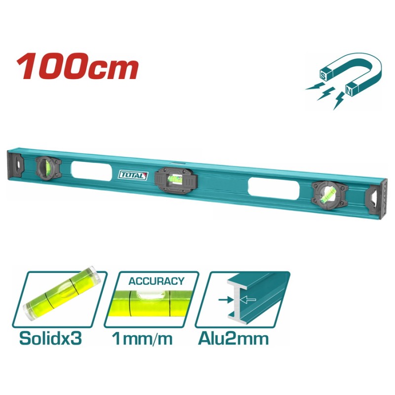 TOTAL ΑΛΦΑΔΙ ΑΛΟΥΜΝΙΟΥ ΜΑΓΝΗΤΙΚΟ ΝΕΟΥ ΤΥΠΟΥ 100cm (TMT210026)