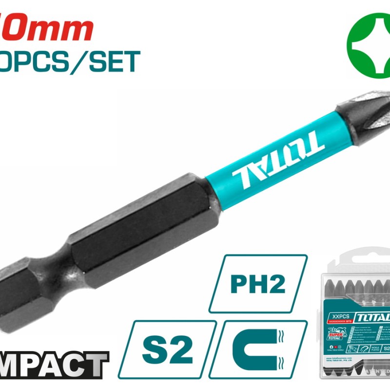 TOTAL ΜΥΤΕΣ ΜΑΓΝΗΤΙΚΕΣ ΜΑΥΡΕΣ ΡH2 50mm 10ΤΕΜ (TACIM16PH223)