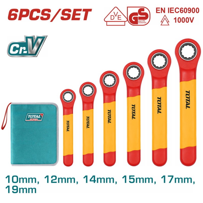 TOTAL ΣΕΤ ΠΟΛΥΓΩΝΑ ΙΣΙΑ ΚΑΣΤΑΝΙΑΣ 1000V VDE 6TΕΜ (THKISPA0603)